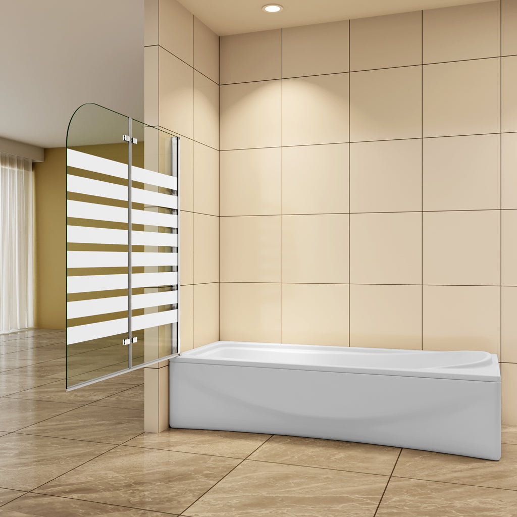 Badewannenaufsatz 120 x H.140 cm Falttür Badewannenfaltwand 6mm NANO Glas