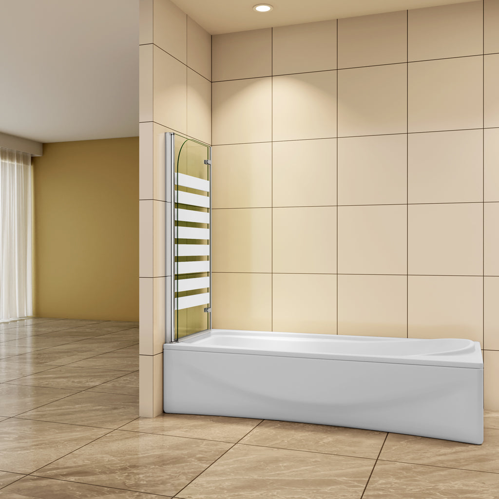 120 cm H.140 cm Falttür 6mm NANO Glas Badewannenfaltwand Badewannenaufsatz