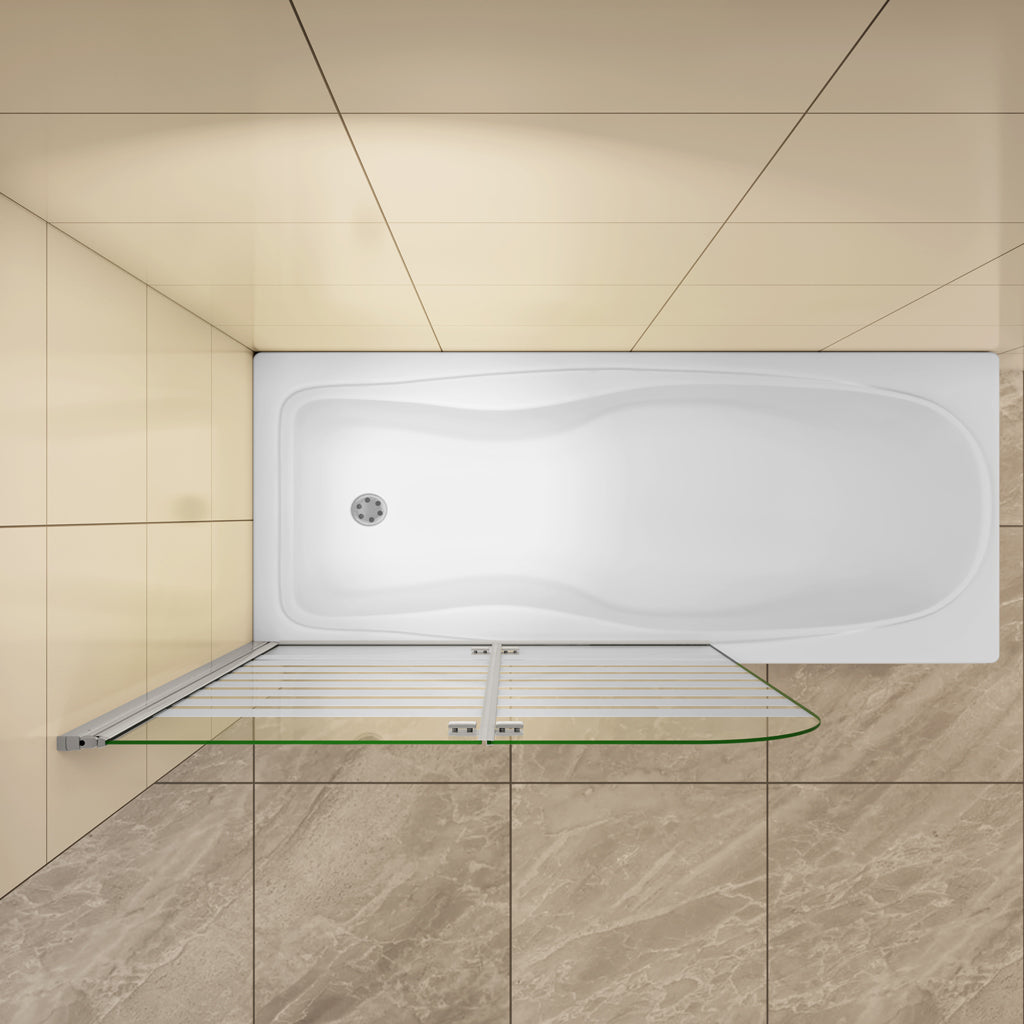 Badewannenaufsatz 120 cm Falttür 6mm NANO Glas