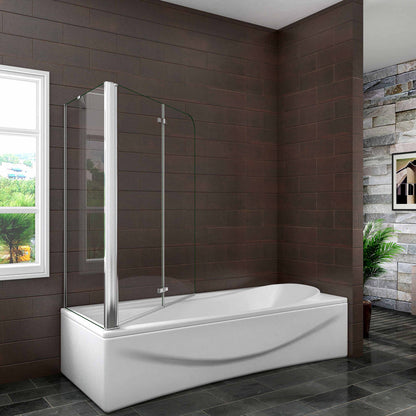 Badewannenaufsatz 120x70 x H.140 cm Falttür Badewannenfaltwand 6mm NANO Glas Aica