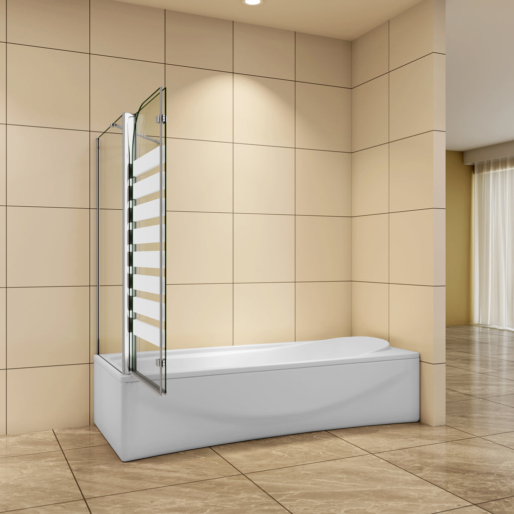Badewannenaufsatz 120x70 x H.140 cm Falttür Badewannenfaltwand 6mm NANO Glas