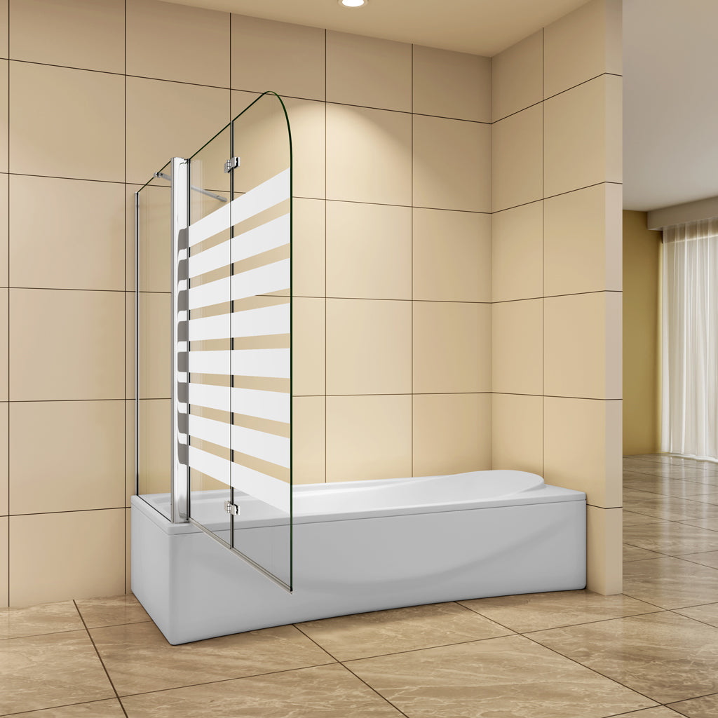 120x70 cm H.140 cm Falttür 6mm NANO Glas Badewannenfaltwand Badewannenaufsatz