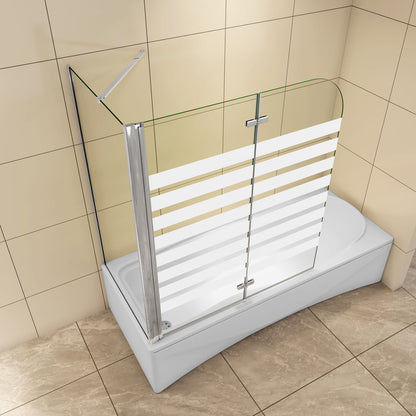 Badewannenaufsatz Seitenwand 120x70 cm Falttür Stützstange 6mm NANO Glas