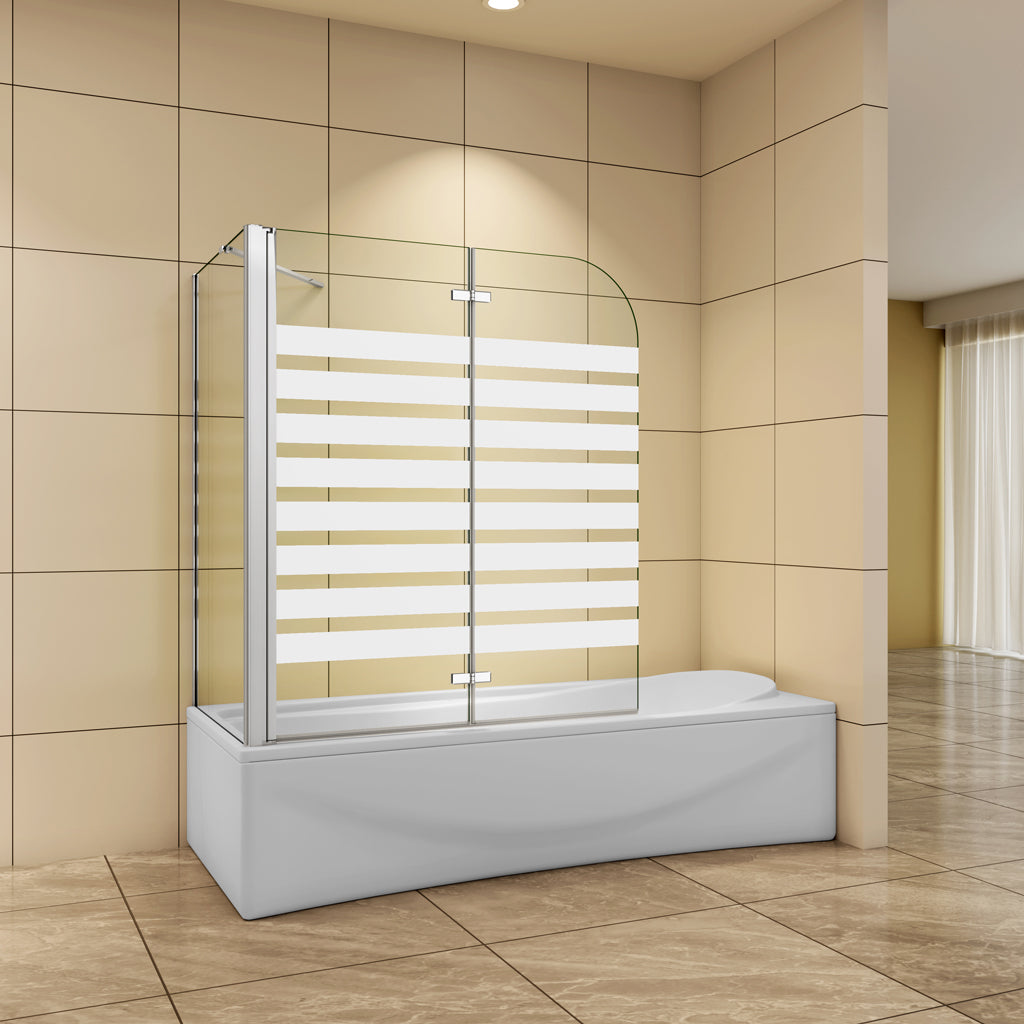 Aica Badewannenaufsatz 120x80 cm 6mm NANO Glas Badewannenfaltwand Stützstange