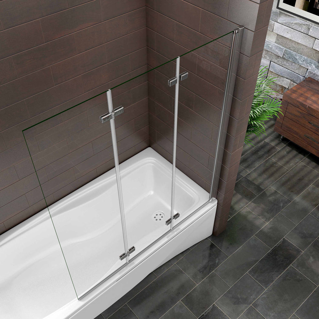 Badewannenaufsatz 130 cm Falttür 6mm NANO Glas