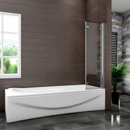 Badewannenfaltwand 130 cm Badewannenaufsatz Falttür Aica