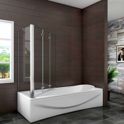 Badewannenaufsatz 130x70 cm H.140 cm Falttür Badewannenfaltwand 6mm NANO Glas