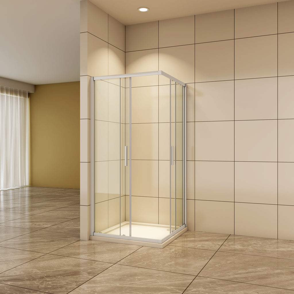 Eckeinstieg 70x70 cm H.185 cm Schiebetür 5mm Glas Duschkabine