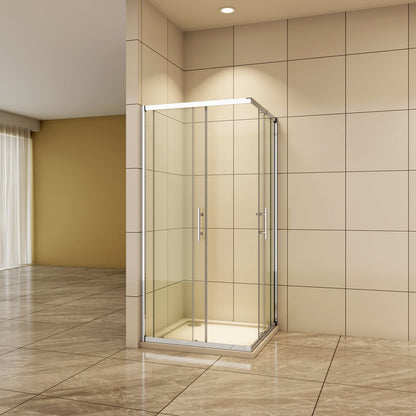 Duschkabine Eckeinstieg 70x70 cm Schiebetür 6mm Glas