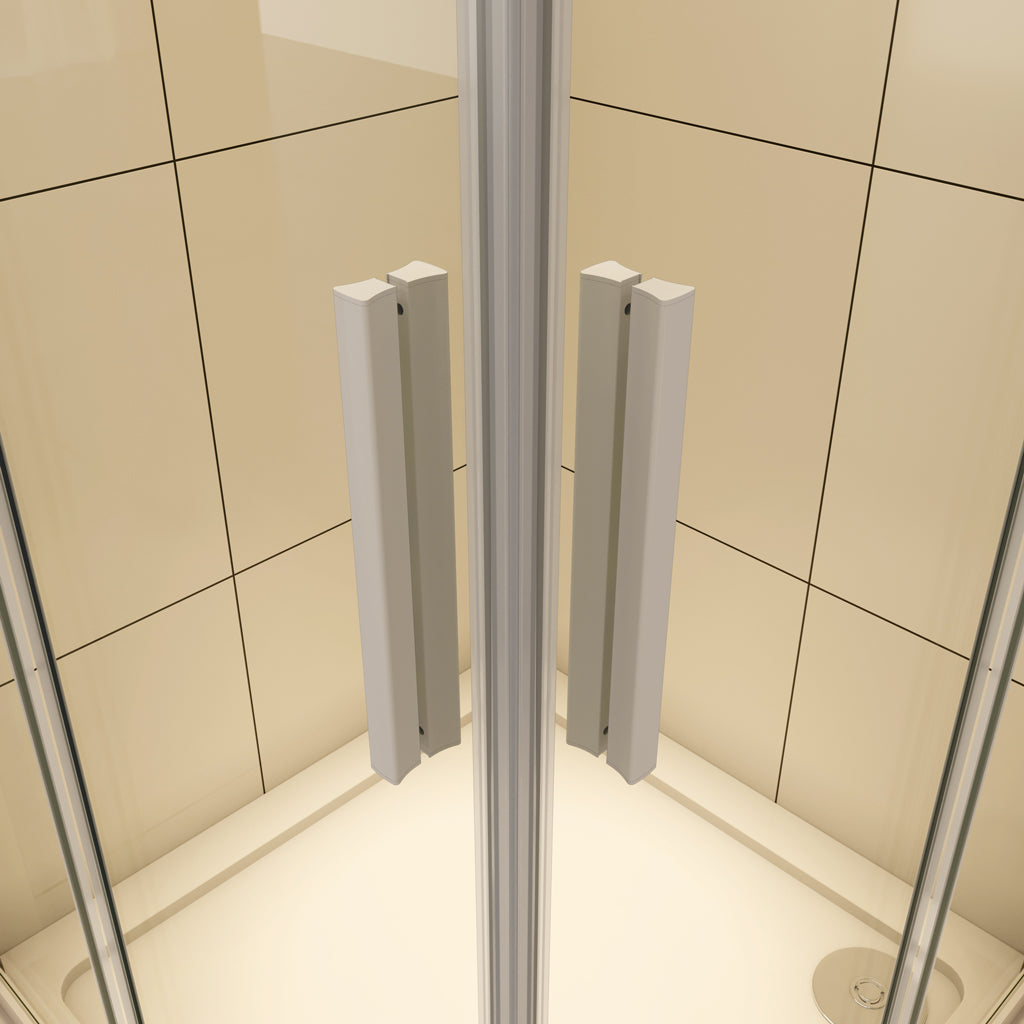 Duschkabine Eckeinstieg 76x76 cm Schiebetür 5mm Glas