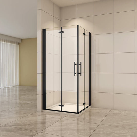 Aica Eckeinstieg 76x76 cm 6mm NANO Glas Falttür Duschabtrennung