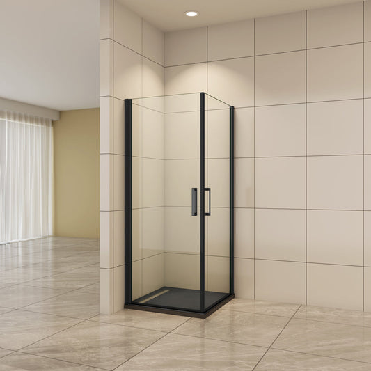 Eckeinstieg 80x80 cm 8mm NANO Glas Drehtür Duschabtrennung