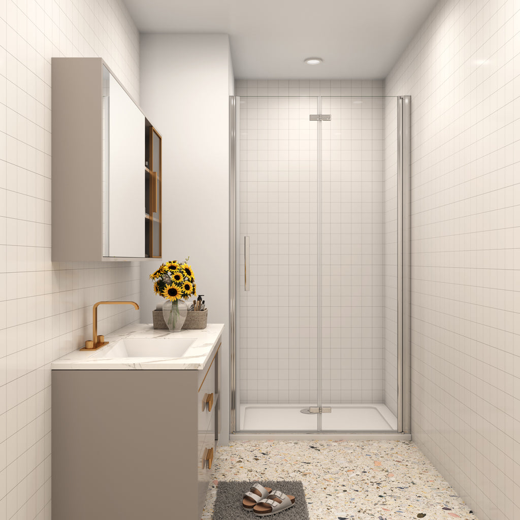 Nischentür Duschtür 100 cm 6mm NANO Glas Falttür Duschabtrennung