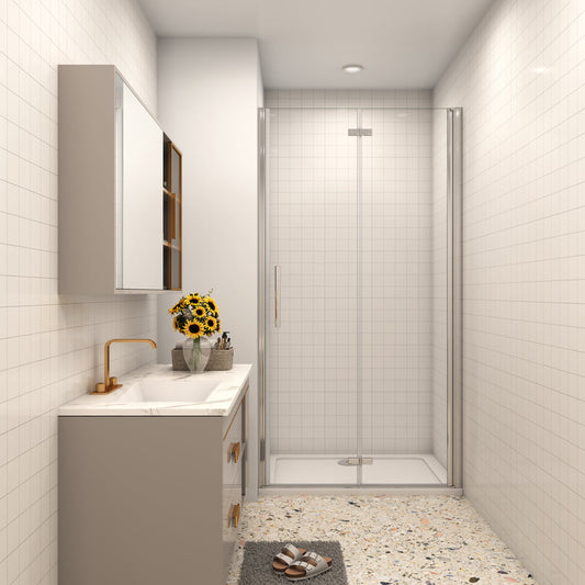 Nischentür Duschtür 100 cm 6mm NANO Glas Falttür Duschabtrennung