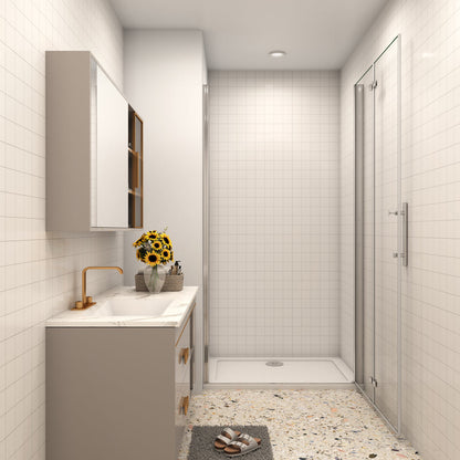 100 x H.195 cm Falttür Duschabtrennung Nischentür 6mm NANO Glas Aica