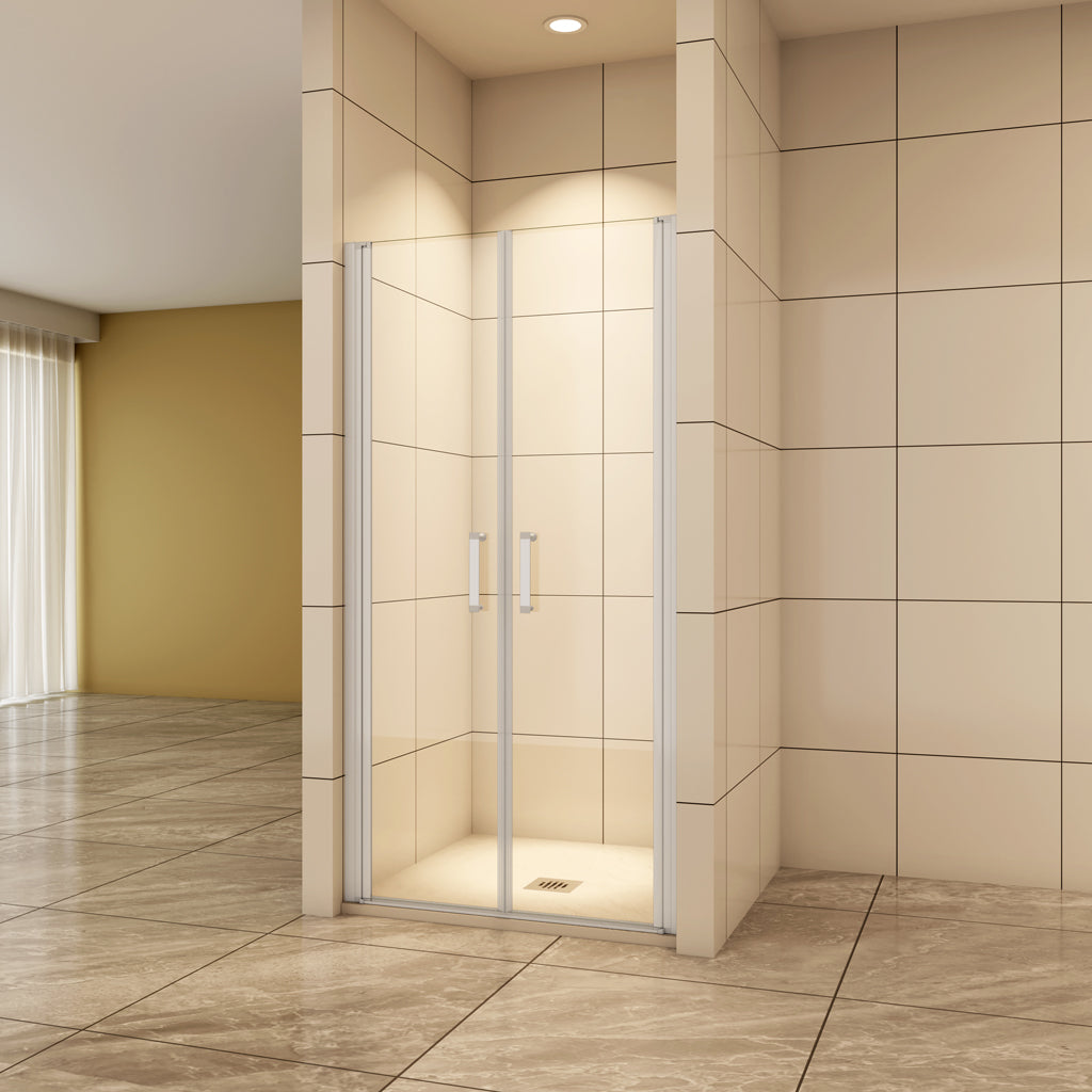 Aica Nischentür 100 cm 5mm Glas Pendeltür Duschabtrennung