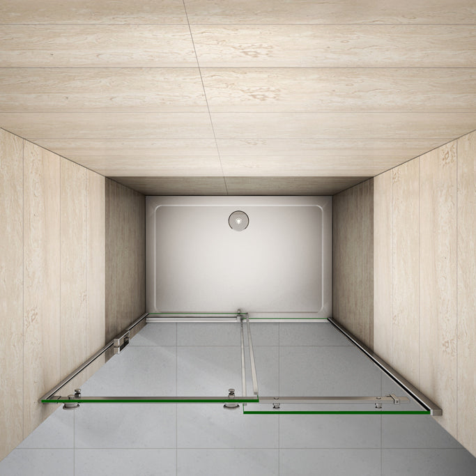 100 cm H.195 cm Schiebetür Duschabtrennung 8mm NANO Glas Nischentür