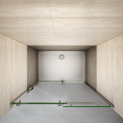 100 cm H.195 cm Schiebetür Duschabtrennung 8mm NANO Glas Nischentür