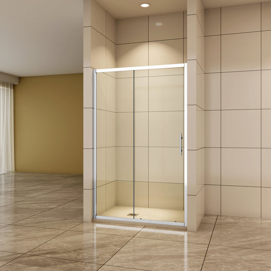 Aica Nischentür 110 cm 5mm Glas Schiebetür Duschabtrennung