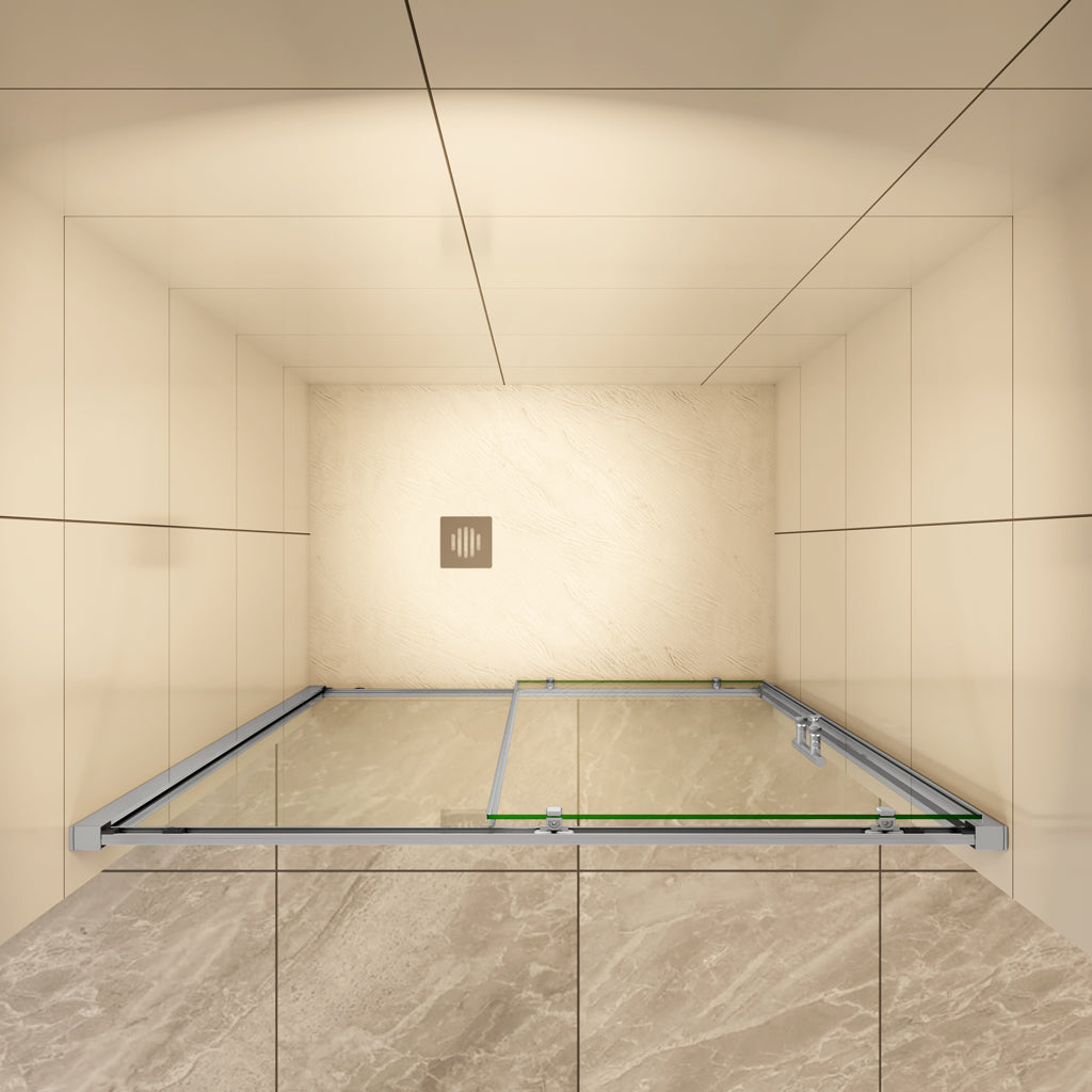 Nischentür 110 cm H.190 cm Schiebetür 5mm Glas Duschkabine