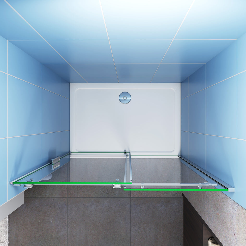 Nischentür 110 x H.195 cm Schiebetür 6mm Glas Duschkabine