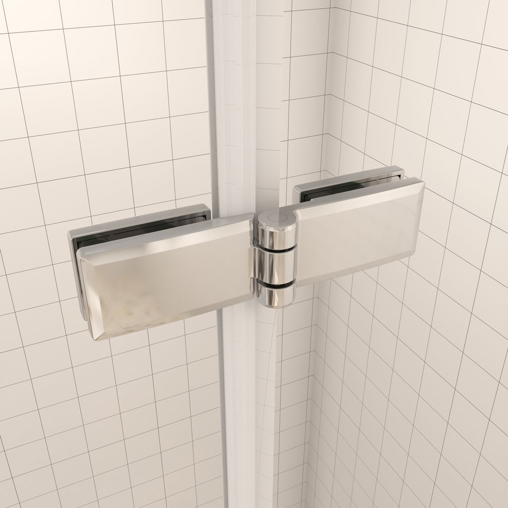 Nischentür 120 cm H.195 cm Falttür 6mm NANO Glas Aica Duschkabine