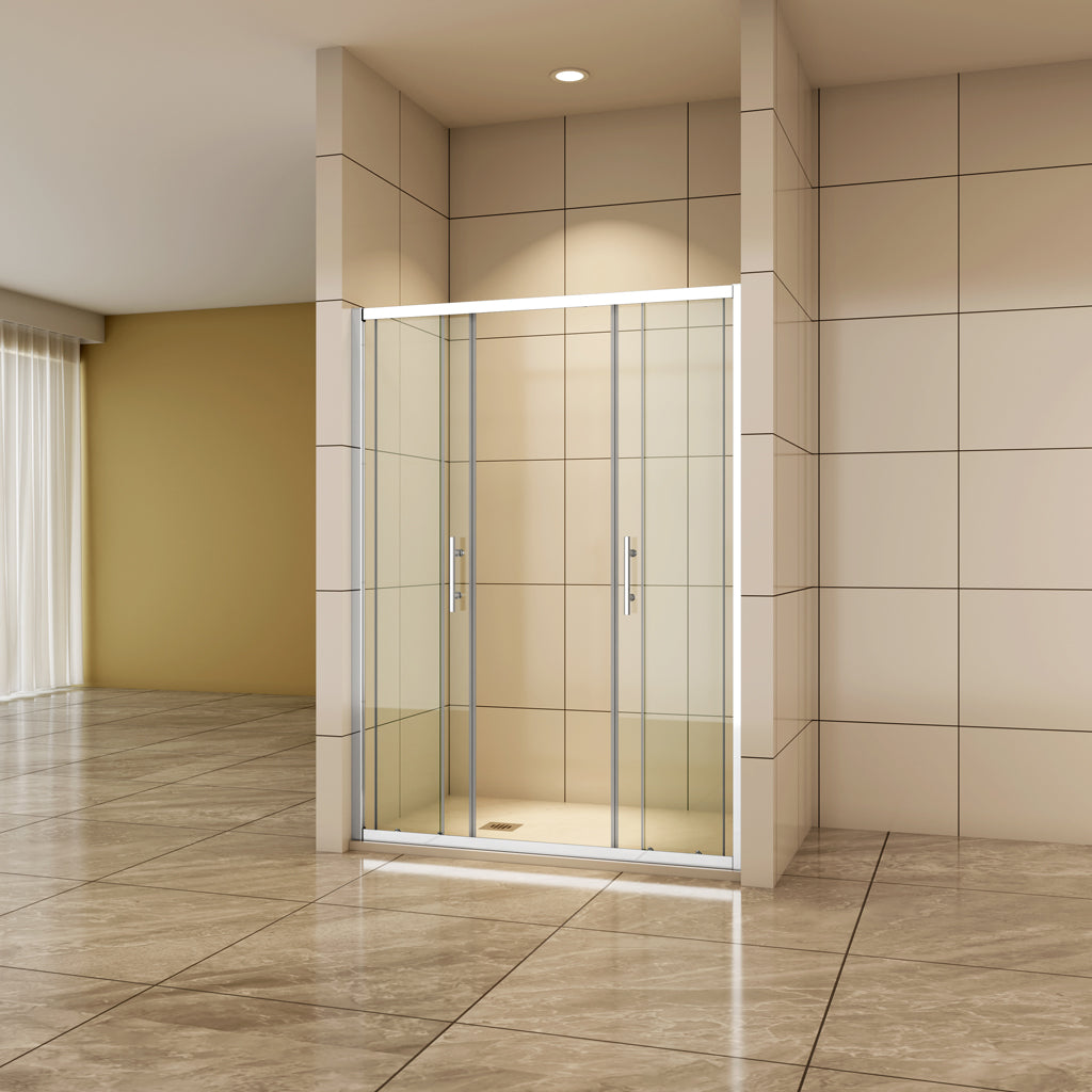 140 cm H.190 cm Schiebetür Duschabtrennung 5mm Glas Nischentür