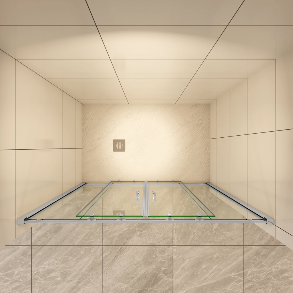 Nischentür 160 cm H.190 cm Schiebetür 5mm Glas Duschkabine