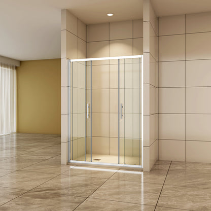 160 cm H.190 cm Schiebetür Duschabtrennung 5mm Glas Nischentür