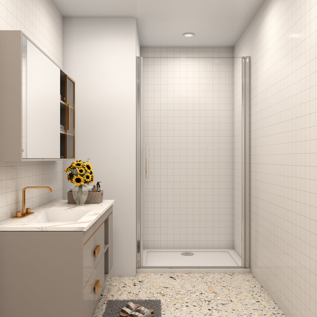 Aica Nischentür 70 cm 6mm NANO Glas Drehtür Duschabtrennung