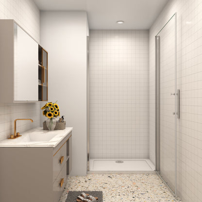 Duschkabine Nischentür 70 cm Drehtür 6mm NANO Glas Aica