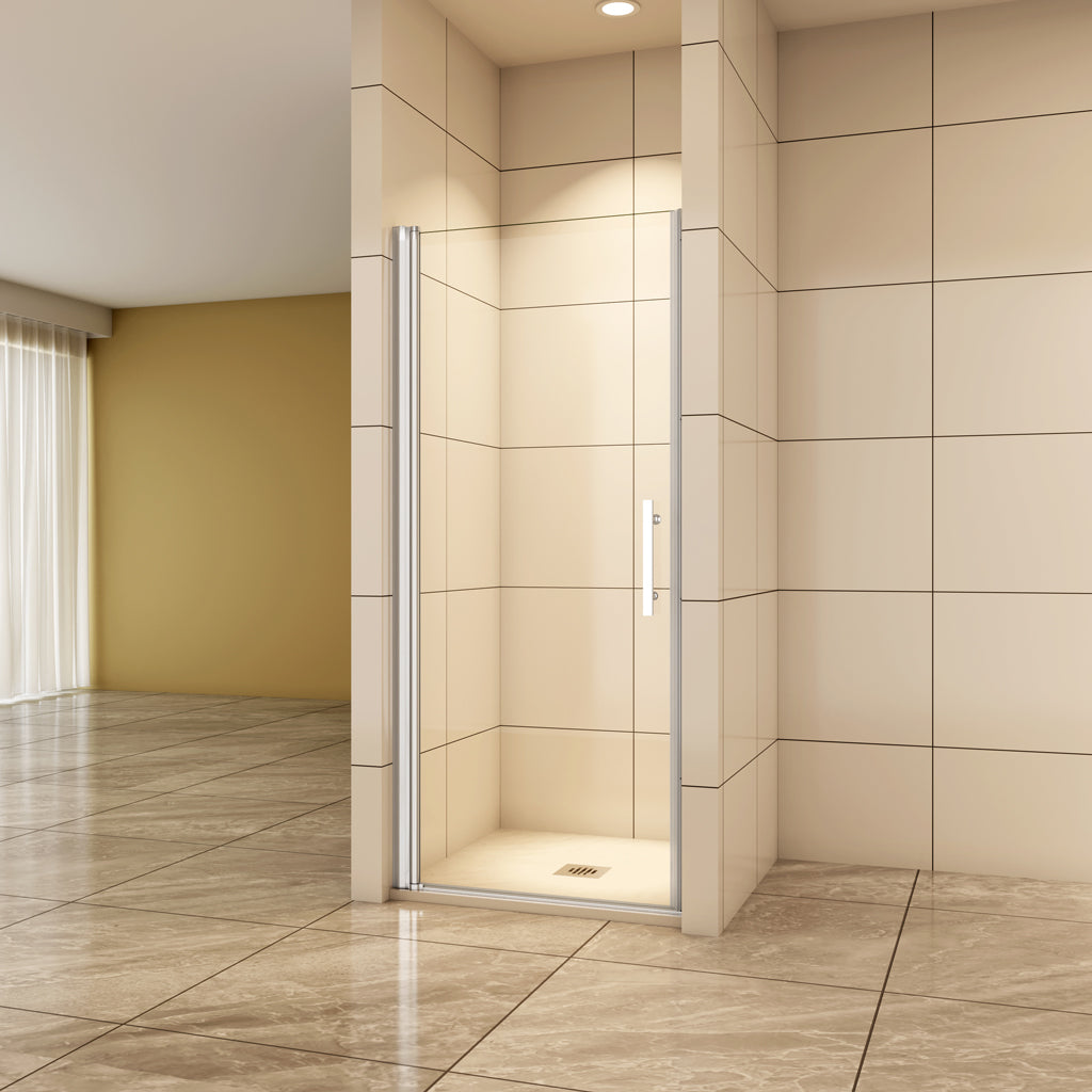 Aica Nischentür 80 cm 6mm NANO Glas Drehtür Duschabtrennung H.195 cm