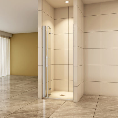 90 x H.195 cm Falttür Duschabtrennung 6mm NANO Glas Nischentür Aica