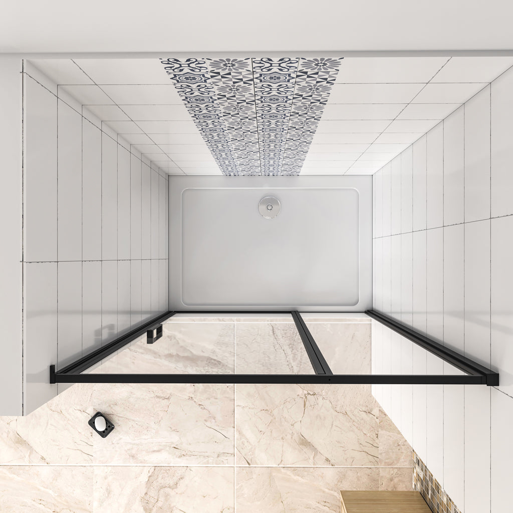 Nischentür 90 cm H.185 cm Drehtür 6mm NANO Glas Duschkabine