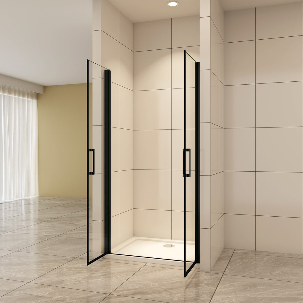 Nischentür 90 cm H.200 cm Pendeltür 8mm NANO Glas Duschkabine