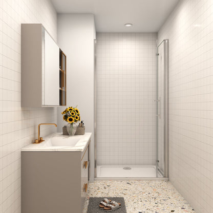 Duschkabine Nischentür 90 cm Falttür 6mm NANO Glas