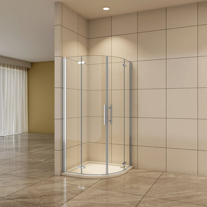 Aica Rundduschen 80x80 cm 6mm NANO Glas Drehtür Duschabtrennung