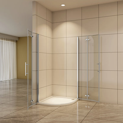 Rundduschen 80x80 cm H.195 cm Drehtür 6mm NANO Glas Duschkabine