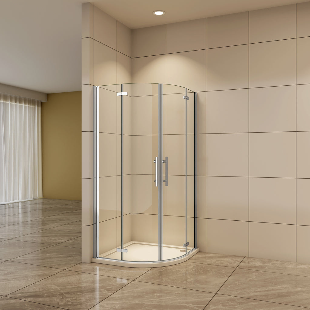 Aica Rundduschen 90x90 cm 6mm NANO Glas Drehtür Duschabtrennung