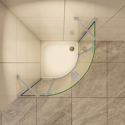 90x90 cm H.195 cm Drehtür Duschabtrennung 6mm NANO Glas Rundduschen