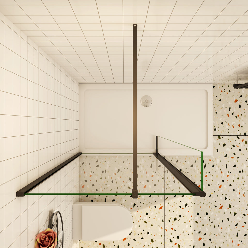 Walk In Duschwand 110 x H.200 cm Offen 8mm NANO Glas Duschkabine Dusche