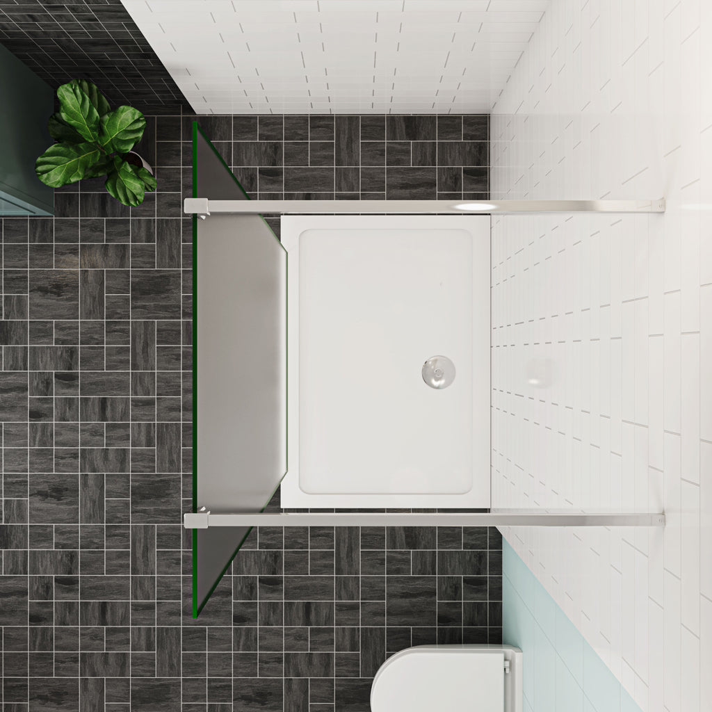 Walk In Duschwand 137.7 cm H.200 cm Offen 10mm Glas + Splitterschutzfolie Duschkabine Dusche