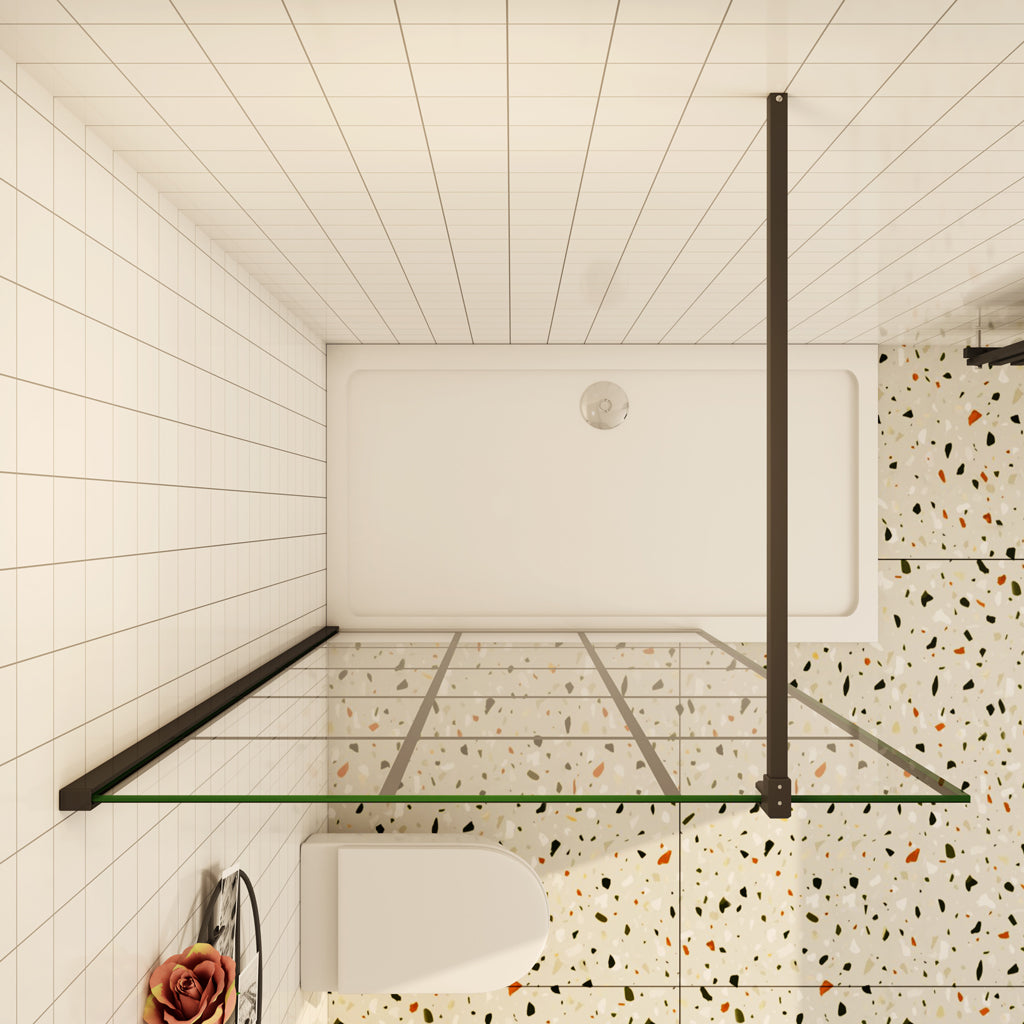 Walk In Duschwand 90 x H.200 cm 8mm NANO Glas Aica Duschkabine Dusche