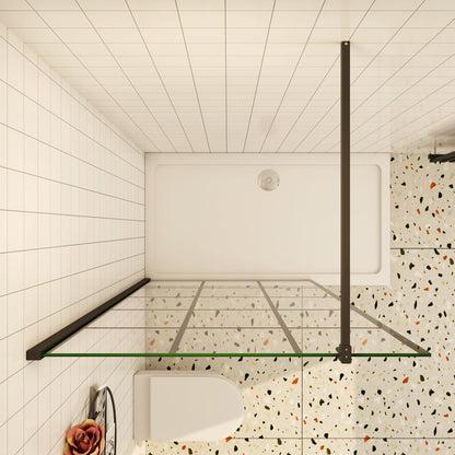 Walk In Duschwand 90 x H.200 cm 8mm NANO Glas Aica Duschkabine Dusche