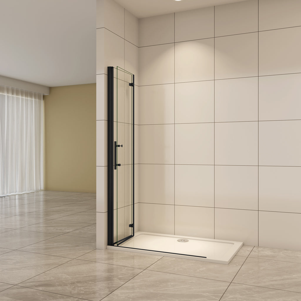 106 cm H.195 cm Falttür Duschabtrennung 6mm NANO Glas Walk In Duschwand Dusche Duschtür