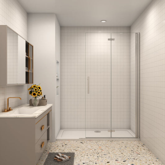 Walk In Duschtür 106 cm 6mm NANO Glas Falttür Duschabtrennung Dusche