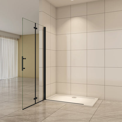 Duschkabine Walk In Duschwand Duschtür 66 cm Falttür 6mm NANO Glas