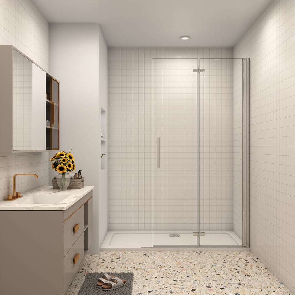 Walk In Duschtür 66 cm 6mm NANO Glas Falttür Duschabtrennung Dusche