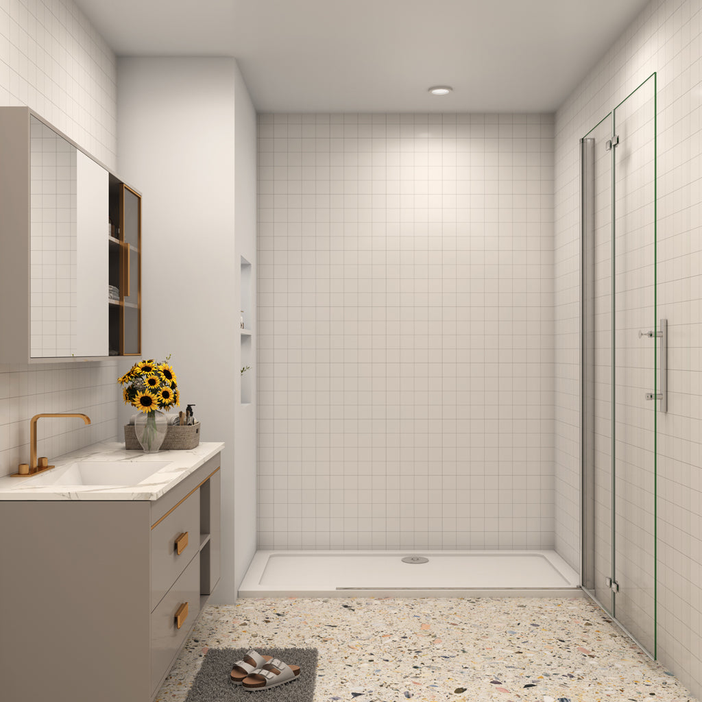 Walk In Duschtür 72 x H.195 cm Falttür 6mm NANO Glas Aica Duschkabine