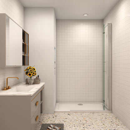 Duschkabine Walk In Duschwand Duschtür 76 cm Falttür 6mm NANO Glas Aica